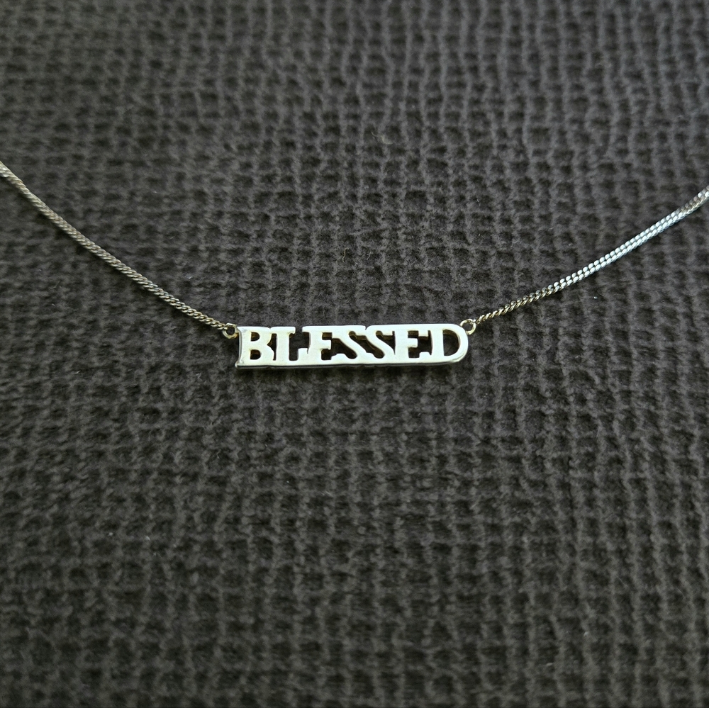 Mia Sarine Gold💛 Stationary "BLESSED"😇 Necklace - NIB - Picture 7 of 11